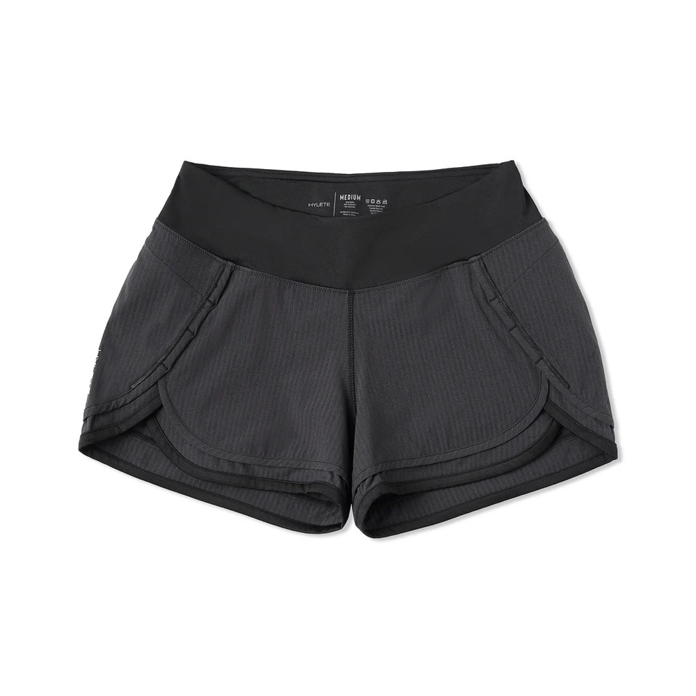 HYLETE Iris Scallop Lined Short Medium Black Women’s Running Shorts